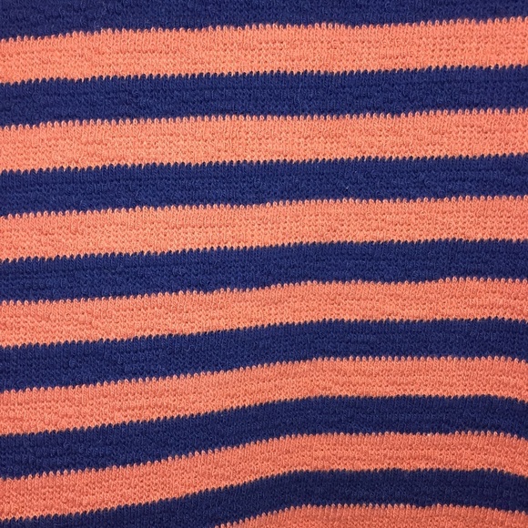 Madewell Striped Mockneck Boxy Top XXS navy blue orange shirt cotton - Picture 4 of 8
